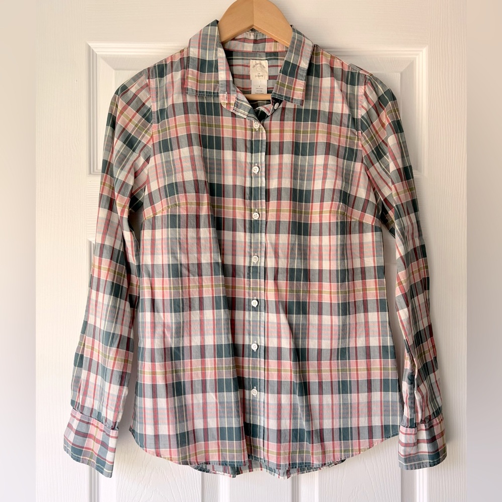 J. Crew lightweight Plaid Button Down Shirt